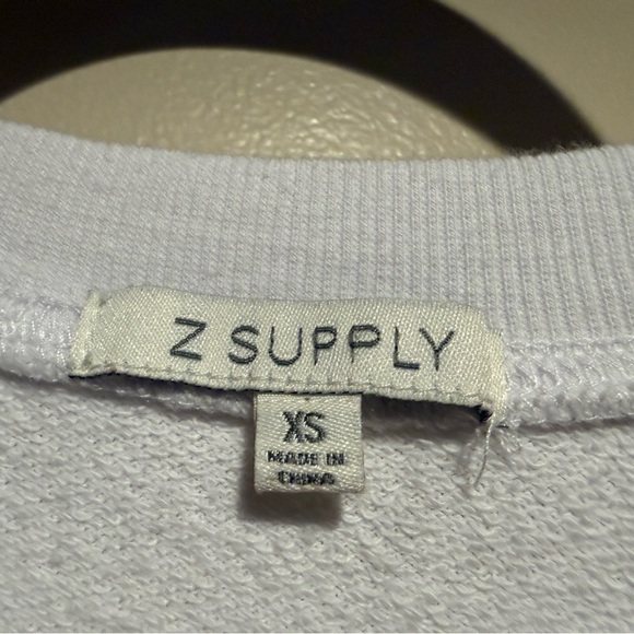 Z SUPPLY GIANNA TERRY TEE - WHITE size x-Small XS - Picture 7 of 12